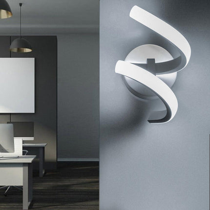 Applique a parete stilizzato 9 watt lampada da muro spirale 3 colorazione di luce memorizzabili - enzoled