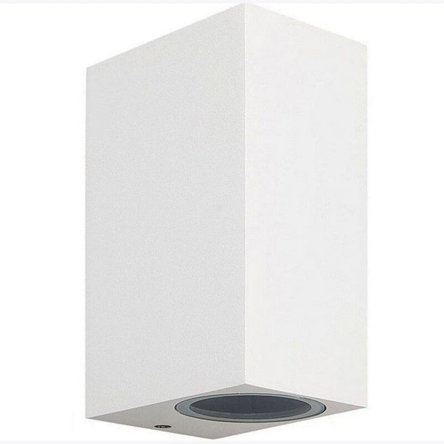 Applique a parete doppia emissione luminosa per esterno giardino ip65 lampada moderna UP & DOWN quadrata portalampada per faretti gu10 - enzoled