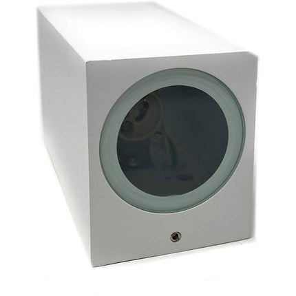 Applique a parete doppia emissione luminosa per esterno giardino ip65 lampada moderna UP & DOWN quadrata portalampada per faretti gu10 - enzoled