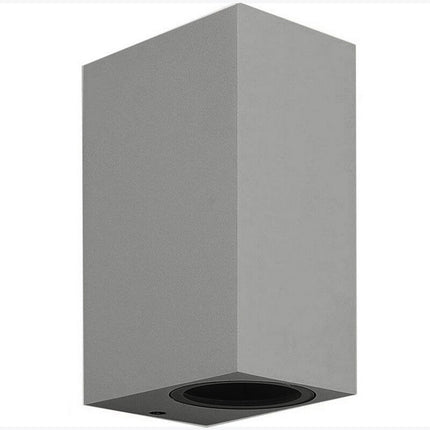 Applique a parete doppia emissione luminosa per esterno giardino ip65 lampada moderna UP & DOWN quadrata portalampada per faretti gu10 - enzoled
