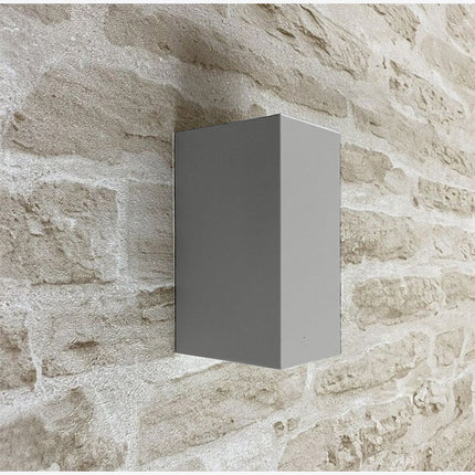 Applique a parete doppia emissione luminosa per esterno giardino ip65 lampada moderna UP & DOWN quadrata portalampada per faretti gu10 - enzoled