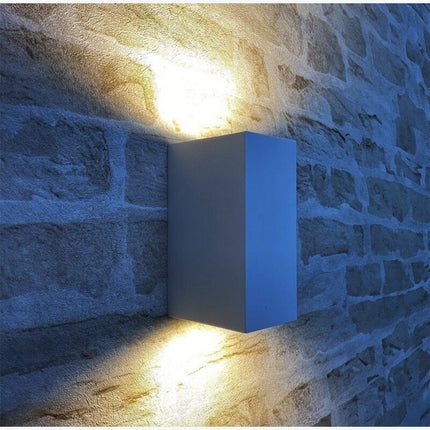 Applique a parete doppia emissione luminosa per esterno giardino ip65 lampada moderna UP & DOWN quadrata portalampada per faretti gu10 - enzoled