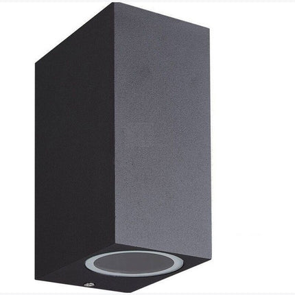 Applique a parete doppia emissione luminosa per esterno giardino ip65 lampada moderna UP & DOWN quadrata portalampada per faretti gu10 - enzoled