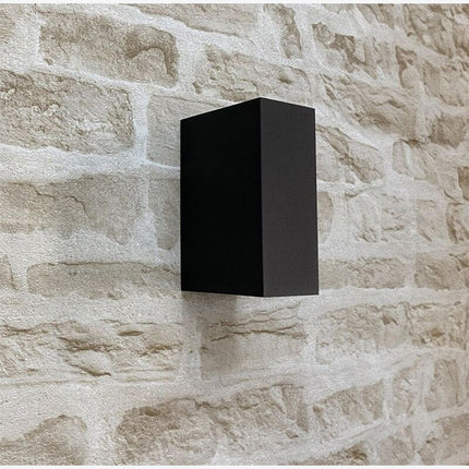 Applique a parete doppia emissione luminosa per esterno giardino ip65 lampada moderna UP & DOWN quadrata portalampada per faretti gu10 - enzoled