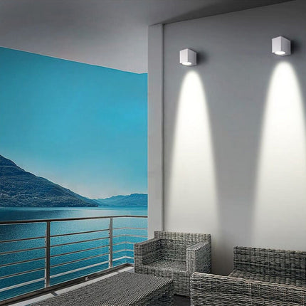 Applique a parete per esterno da giardino lampada da muro per balcone terrazzo  moderna attacco gu10  ip65 - enzoled