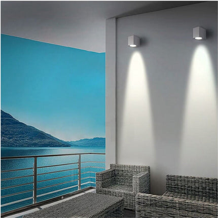 Applique a parete per esterno da giardino lampada da muro per balcone terrazzo  moderna attacco gu10  ip65 - enzoled