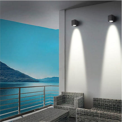 Applique a parete per esterno da giardino lampada da muro per balcone terrazzo  moderna attacco gu10  ip65 - enzoled