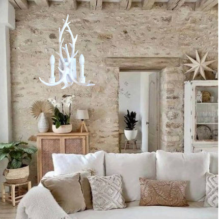 Applique country a corna di cervo vintage lampada da muro retro 2 portalampada e14 arredamento rustico - enzoled