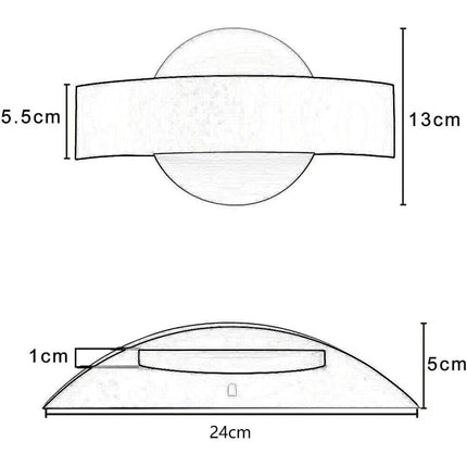 Applique da parete led 8 watt doppia emissione di luce up e down lampada con pannello in vetro opaco tecnologia CCT - enzoled