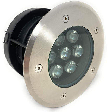 Faretto ad incasso calpestabile 7 led 7 watt segnapasso carrabile luce bianca 6500k calda 3000k naturale 4000k da esterno IP67 - enzoled