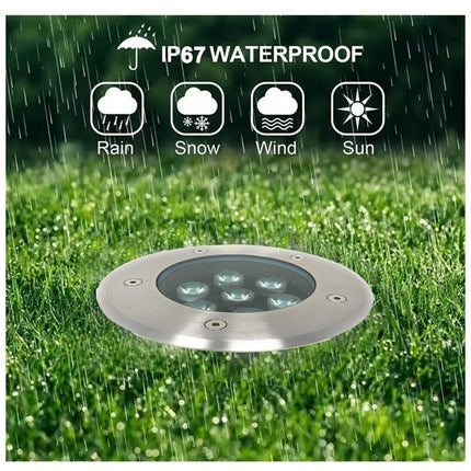 Faretto ad incasso calpestabile 7 led 7 watt segnapasso carrabile luce bianca 6500k calda 3000k naturale 4000k da esterno IP67 - enzoled