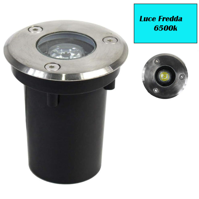 Faretto incasso segnapasso 1 led 1,5 watt calpestabile luce  da esterno vialetto illuminazione esterni IP65 fredda 6500k calda 3000k naturale 4000k - enzoled