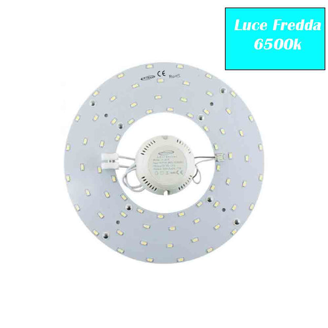 ircolina led 2835 modulo neon circolare 22 watt 265 volt ricambio neon per plafoniere luce calda fredda naturale - enzoled