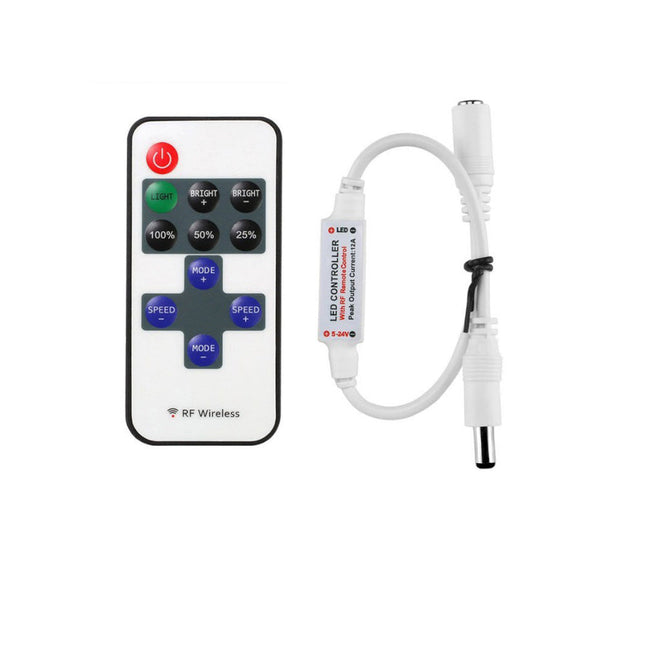 Dimmer per strip led monocolore con telecomando controller regolatore di luminosità 12 24 volt - enzoled