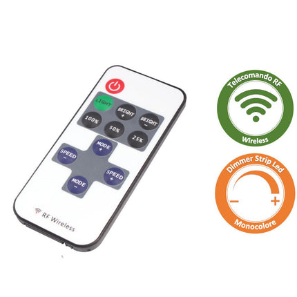 Dimmer per strip led monocolore con telecomando controller regolatore di luminosità 12 24 volt - enzoled
