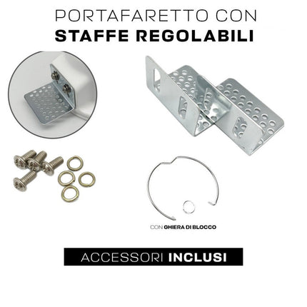 Portafaretto da incasso in gesso a scomparsa tondo con vetrino supporto per faretti gu10 e mr16 Ø foro 125 mm - enzoled