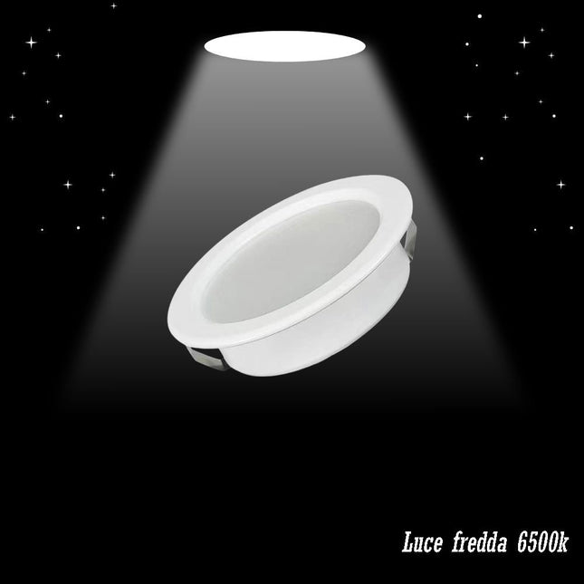 Faretto led 3 watt ad incasso rotondo opaco per cappa mensola bordo bianco luce fredda 6500k naturale 4000k calda 3000k - enzoled