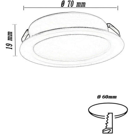 Faretto led 3 watt ad incasso rotondo opaco per cappa mensola bordo bianco luce fredda 6500k naturale 4000k calda 3000k - enzoled