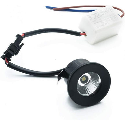 Faretto led cob ad incasso 1 watt mini spot punto luce tondo luce bianca 6500k calda 3000k naturale 4000k - enzoled
