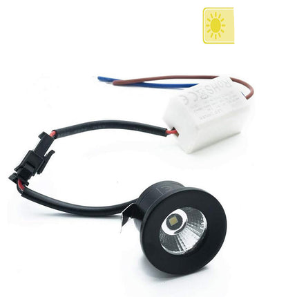 Faretto led cob ad incasso 1 watt mini spot punto luce tondo luce bianca 6500k calda 3000k naturale 4000k - enzoled