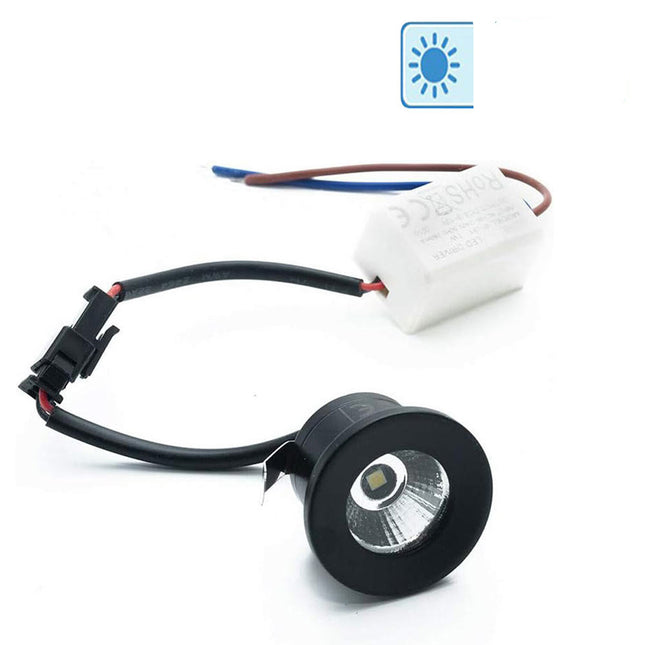 Faretto led cob ad incasso 1 watt mini spot punto luce tondo luce bianca 6500k calda 3000k naturale 4000k - enzoled