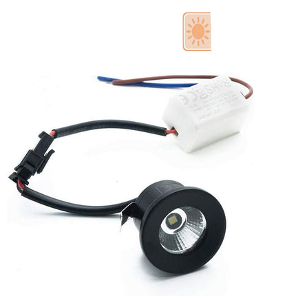 Faretto led cob ad incasso 1 watt mini spot punto luce tondo luce bianca 6500k calda 3000k naturale 4000k - enzoled
