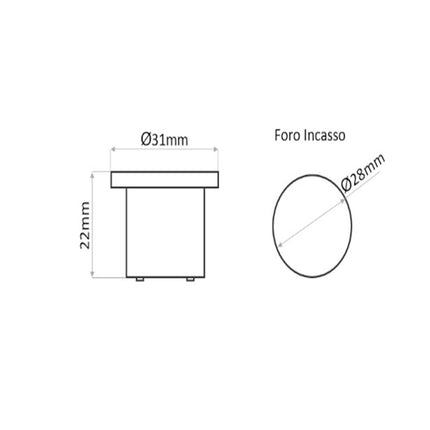 Faretto led cob ad incasso 1 watt mini spot punto luce tondo luce bianca 6500k calda 3000k naturale 4000k - enzoled
