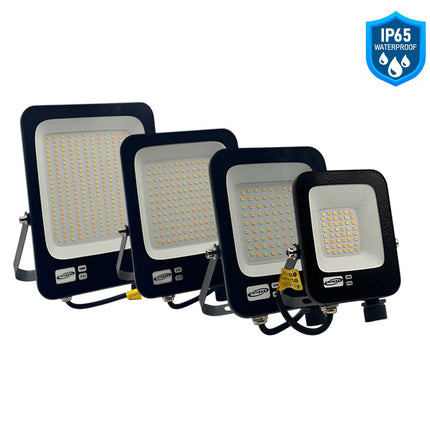 Faro ultra slim nero con tecnologia CCT 20 30 50 100 watt 3 colorazione di luce 6500k 3000k 4000k IP65 - enzoled