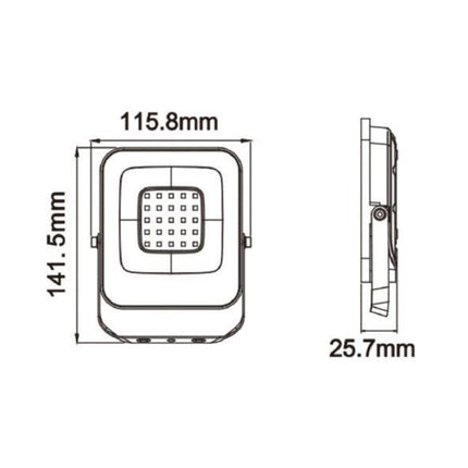 Faro ultra slim nero con tecnologia CCT 20 30 50 100 watt 3 colorazione di luce 6500k 3000k 4000k IP65 - enzoled