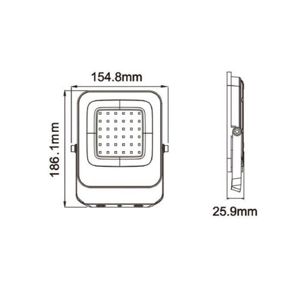 Faro ultra slim nero con tecnologia CCT 20 30 50 100 watt 3 colorazione di luce 6500k 3000k 4000k IP65 - enzoled
