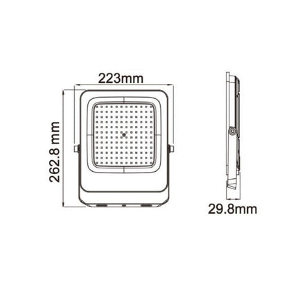 Faro ultra slim nero con tecnologia CCT 20 30 50 100 watt 3 colorazione di luce 6500k 3000k 4000k IP65 - enzoled