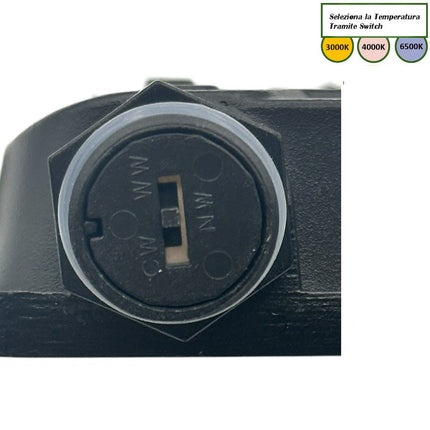 Faro ultra slim nero con tecnologia CCT 20 30 50 100 watt 3 colorazione di luce 6500k 3000k 4000k IP65 - enzoled