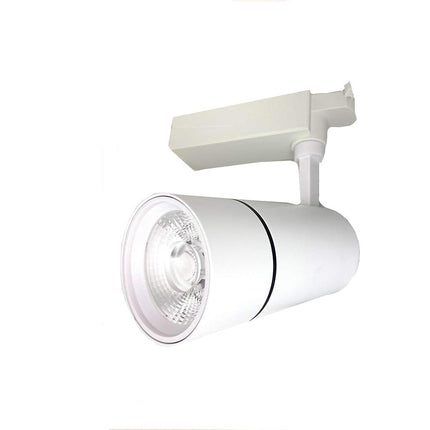 Faretto da binario monofase led cob 30 watt scocca bianca faro soffitto proiettore luce frdda 6500k calda 3000k naturale 4000k - enzoled