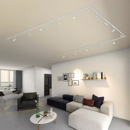 Faretto da binario monofase led cob 30 watt scocca bianca faro soffitto proiettore luce frdda 6500k calda 3000k naturale 4000k - enzoled