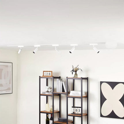 Faretto da binario monofase led cob 30 watt scocca bianca faro soffitto proiettore luce frdda 6500k calda 3000k naturale 4000k - enzoled
