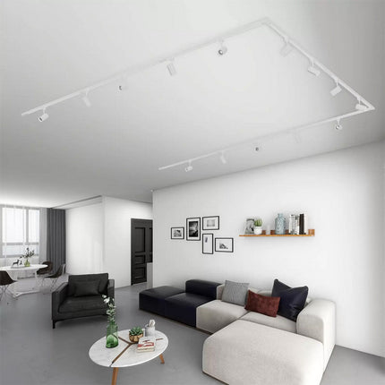 Faretto da binario monofase led cob 30 watt scocca bianca faro soffitto proiettore luce frdda 6500k calda 3000k naturale 4000k - enzoled