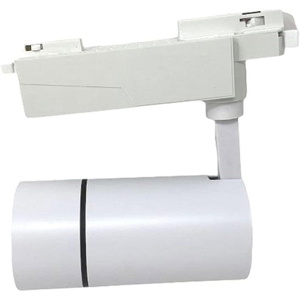 Faretto da binario monofase led cob 30 watt scocca bianca faro soffitto proiettore luce frdda 6500k calda 3000k naturale 4000k - enzoled
