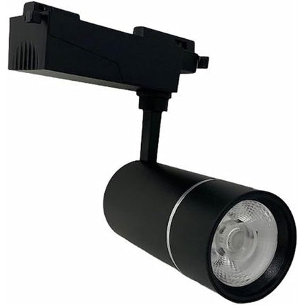 Faretto da binario monofase led cob 30 watt scocca nera faro soffitto proiettore luce frdda 6500k calda 3000k naturale 4000k - enzoled