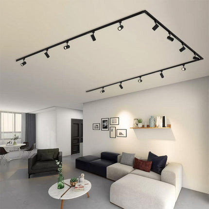 Faretto da binario monofase led cob 30 watt scocca nera faro soffitto proiettore luce frdda 6500k calda 3000k naturale 4000k - enzoled