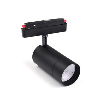 Faretto spot led cob 14 watt magnetico faro binario track elettrificato 48V nero orientabile luce calda o naturale - enzoled
