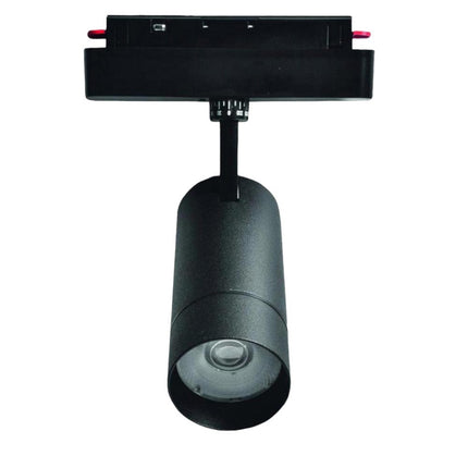 Faretto spot led cob 14 watt magnetico faro binario track elettrificato 48V nero orientabile luce calda o naturale - enzoled
