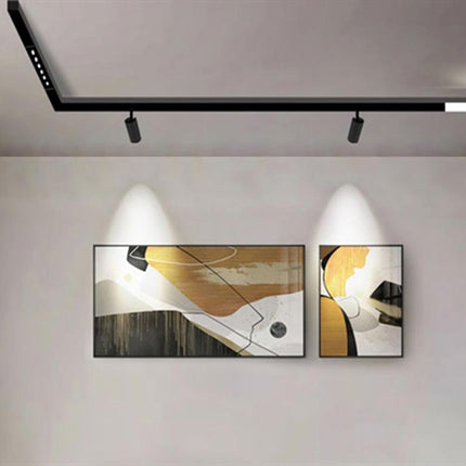 Faretto spot led cob 14 watt magnetico faro binario track elettrificato 48V nero orientabile luce calda o naturale - enzoled