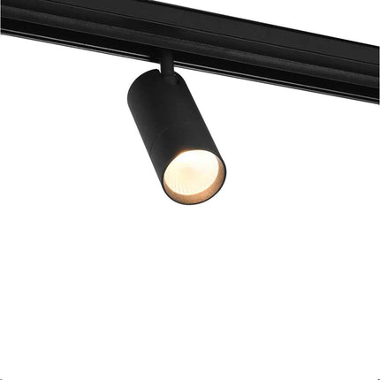 Faretto spot led cob 14 watt magnetico faro binario track elettrificato 48V nero orientabile luce calda o naturale - enzoled