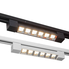 Faretto track orientabile da binario 12 watt 6 led faro bianco o nero monofase luce fredda 6500k naturale 4000k calda 3000k - enzoled
