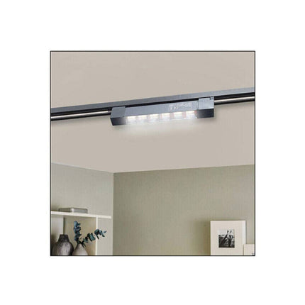 Faretto track orientabile da binario 12 watt 6 led faro bianco o nero monofase luce fredda 6500k naturale 4000k calda 3000k - enzoled
