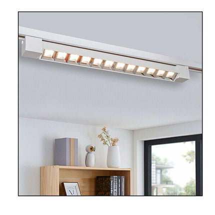 Faretto track orientabile da binario 26 watt 12 led faro bianco o nero monofase luce fredda 6500k naturale 4000k calda 3000k - enzoled