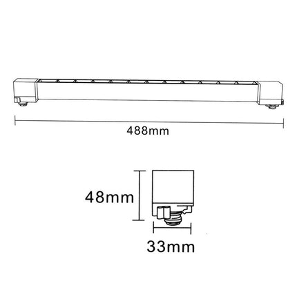 Faretto track orientabile da binario 26 watt 12 led faro bianco o nero monofase luce fredda 6500k naturale 4000k calda 3000k - enzoled