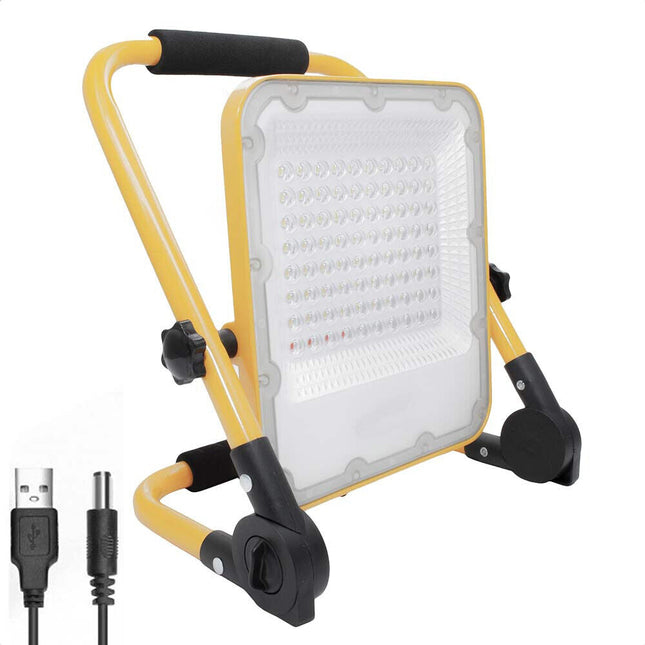 Faro da lavoro a led 50 watt faretto ricaricabile usb portatile emergenza IP65 luce fredda 6500k - enzoled