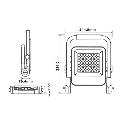 Faro da lavoro a led 50 watt faretto ricaricabile usb portatile emergenza IP65 luce fredda 6500k - enzoled