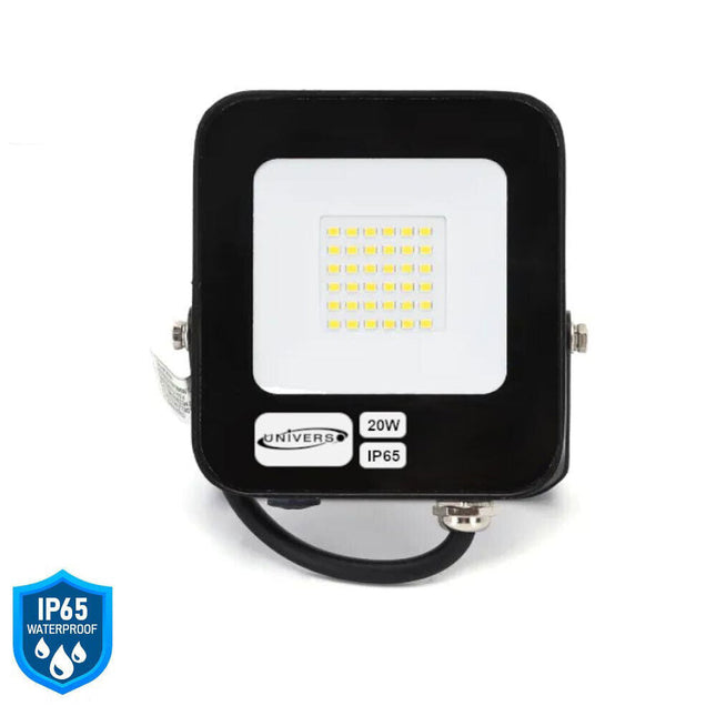 Faro led ultra slim 20 watt sottile proiettore per esterno ip65 staffa orientabile luce fredda 6500k calda 3000k naturale 4000k - enzoled